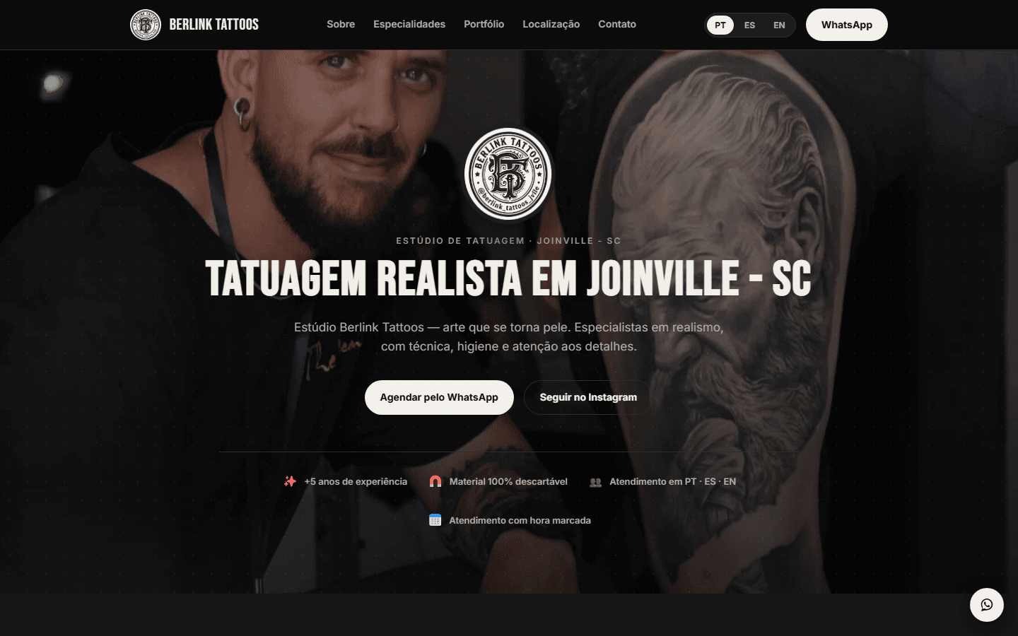 Captura de la web de Berlink Tattoos